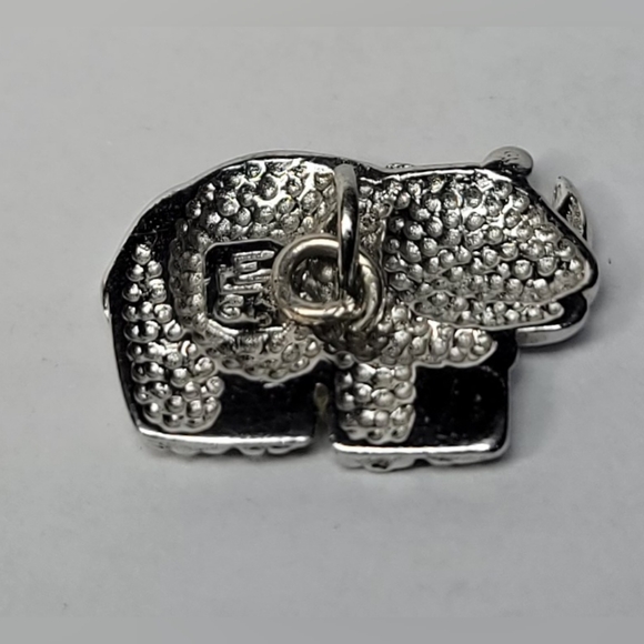 Rhinoceros Sterling Silver Charm Pendant - Picture 2 of 4